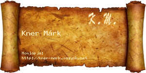 Kner Márk névjegykártya